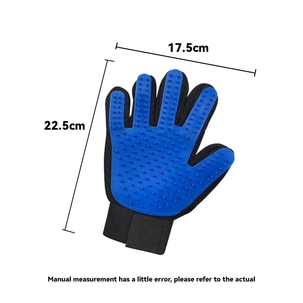 Blau-schwarzer Pflegehandschuh mit Silikon-Noppen – Bild 3